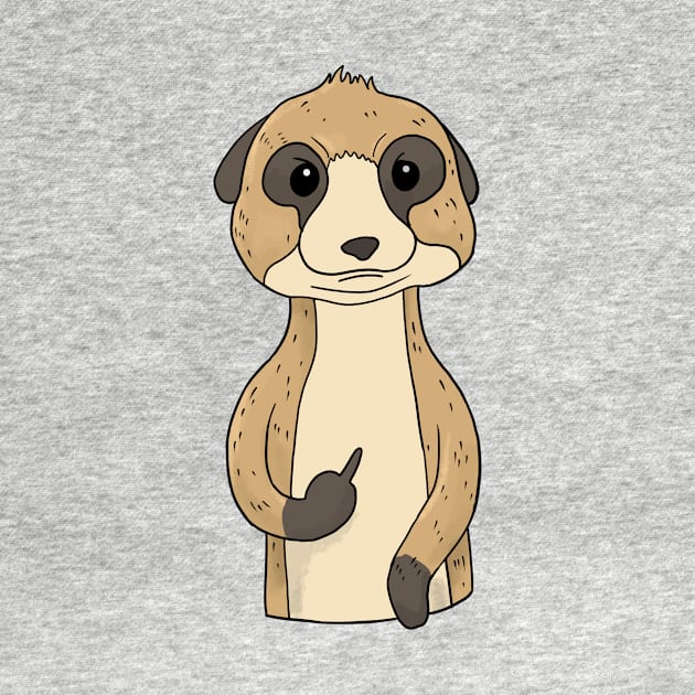 Grumpy Meerkat Holding Middle Finger by Mesyo